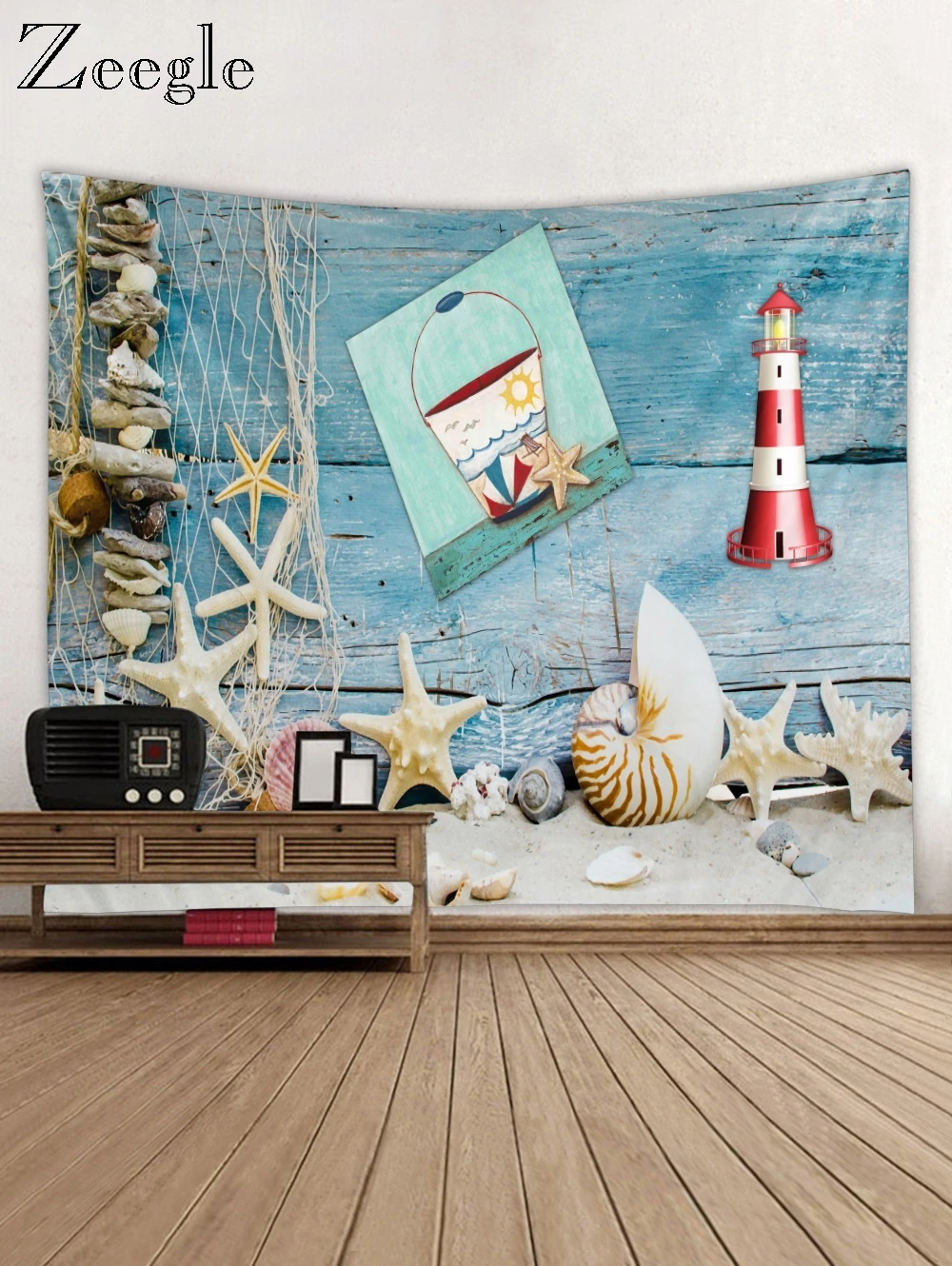 Zeegle настенный гобелен с морским принтом художественный ковер одеяло коврик для