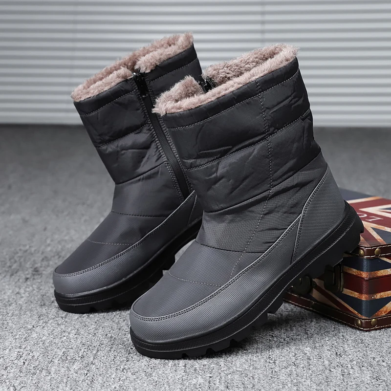 Мужская Повседневная зимняя обувь стеганые сапоги для мужчин на платформе