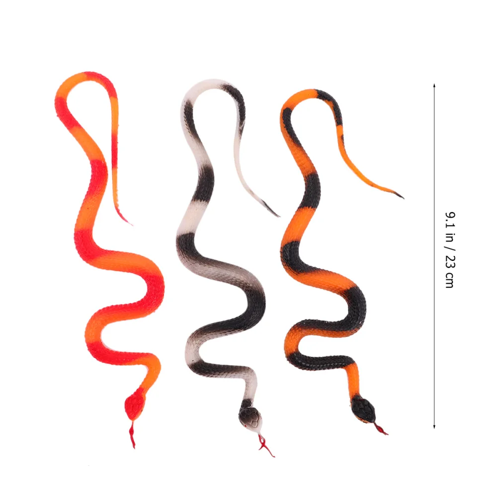 

3pcs Simulation Snake Realistic Snake Prank Prop Cosplay Props Tricky Toys For Festival (Black White + Black Yello