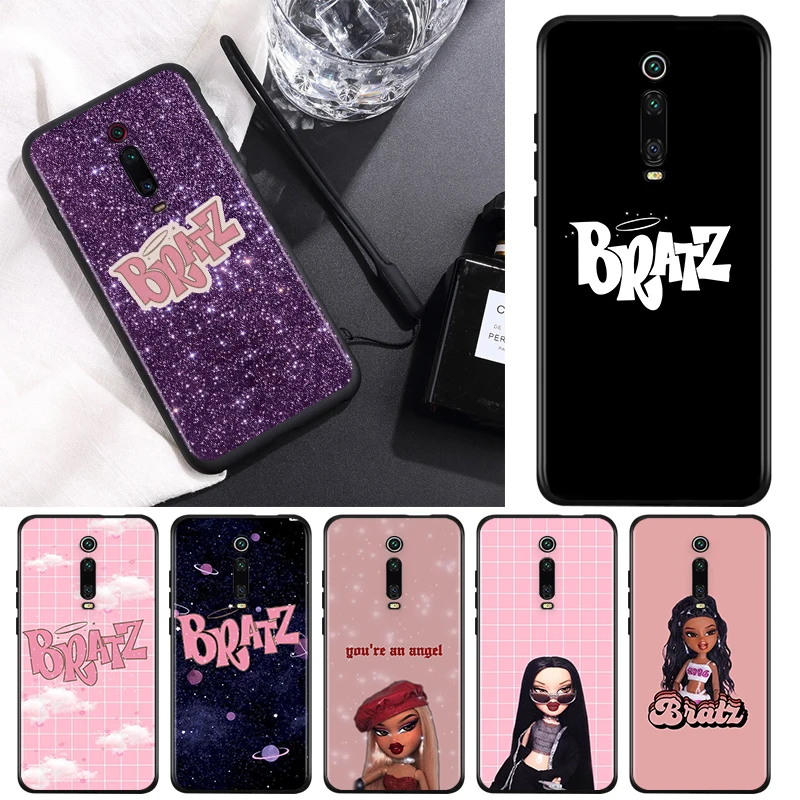 

Silicone Black Cover Fashion Brand Doll Bratz Luxury For Xiaomi Redmi K40 K30i K30T K30S K20 10X GO S2 Y2 Pro Ultra Phone Case