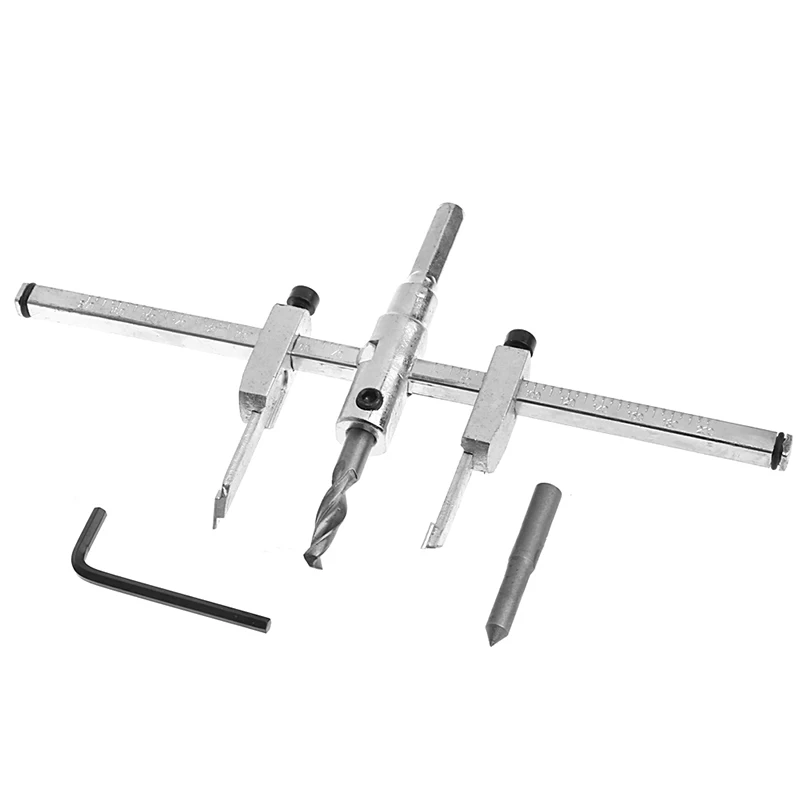 

Adjustable 40-200mm Metal Wood Circle Hole Saw Drill Bit Cutter Kit DIY Tool