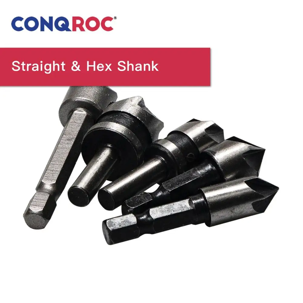 5 шт. 82 градуса шестигранный хвостовик Сверло зенкер канавки Высокоуглеродистая