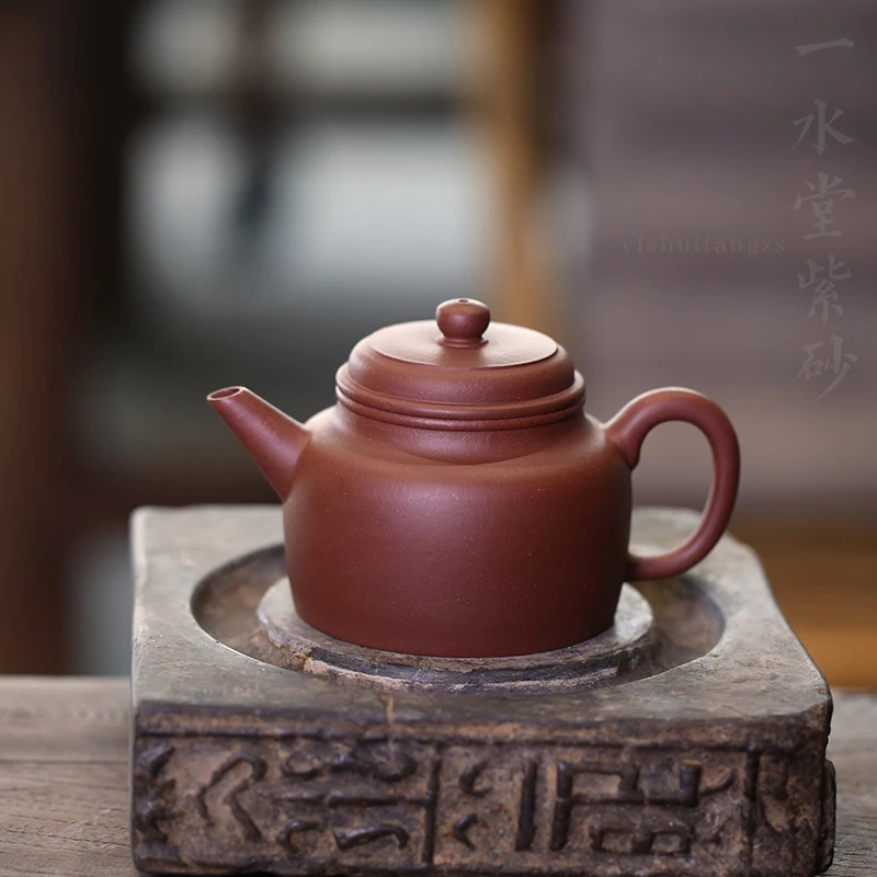 

★Yishuitang Yixing purple clay teapot Teapot Set pure manual raw ore bottom trough Qingde bell pot 220ml