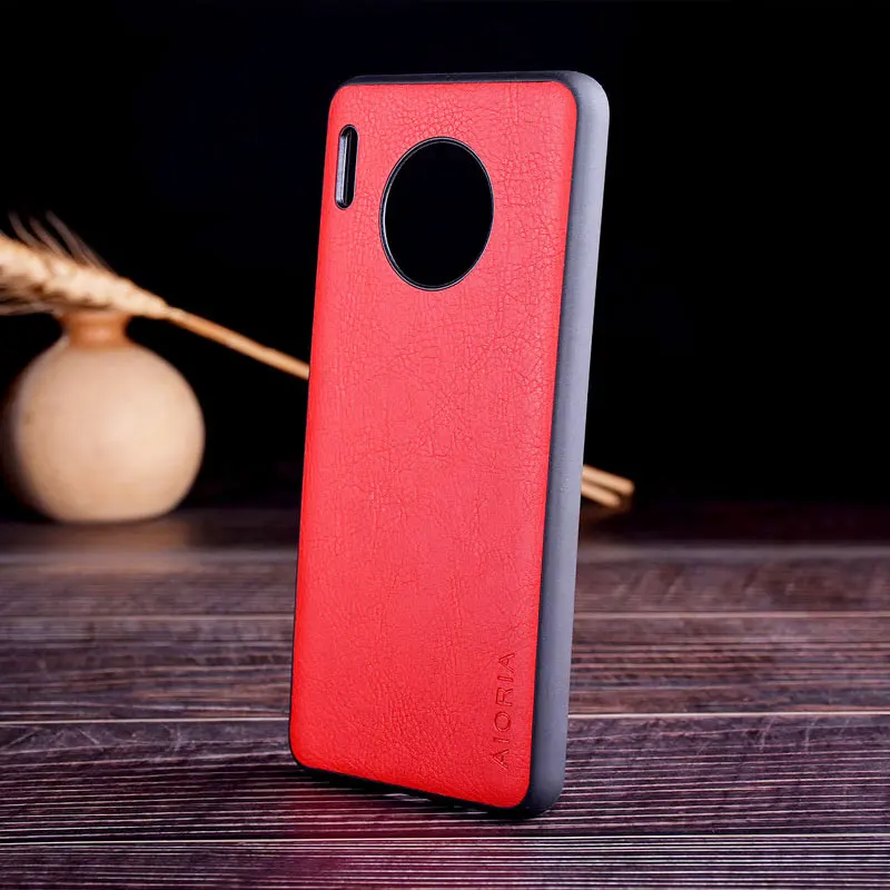 Чехол для huawei mate 30 pro funda роскошный винтажный кожаный мягкий ТПУ Жесткий чехол из
