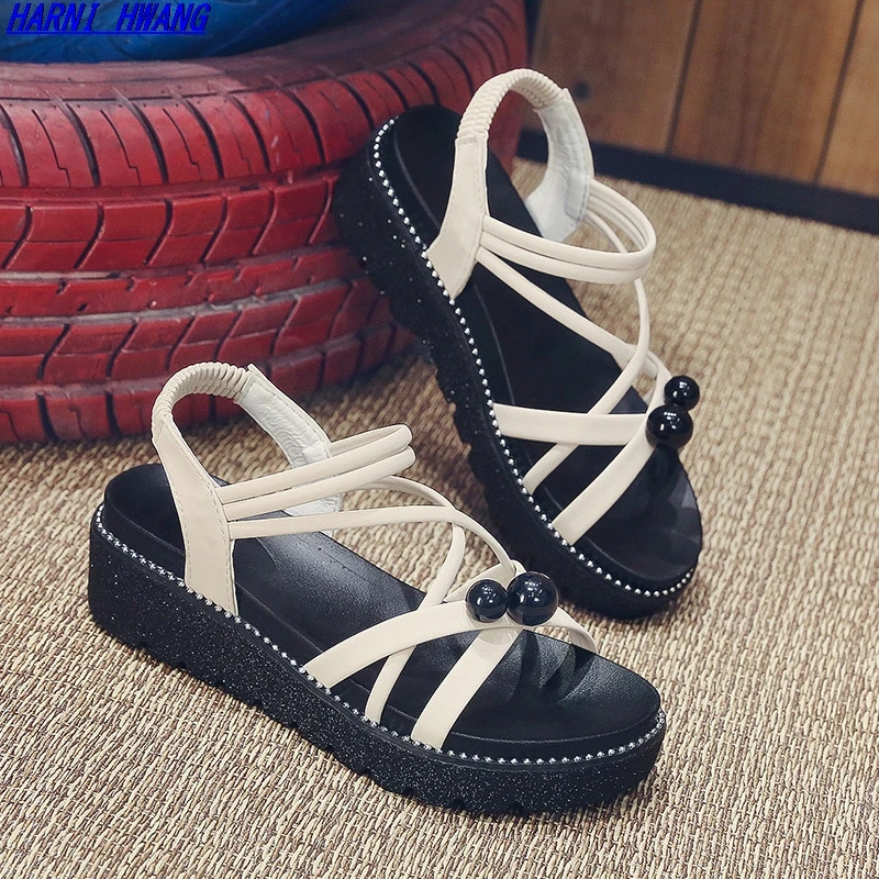 

Elegant Temperament Women's Sandals Outdoor Fashion Lightweight Flat Shoes Non-slip Wear-resistant Rubber Sole Size 35-40