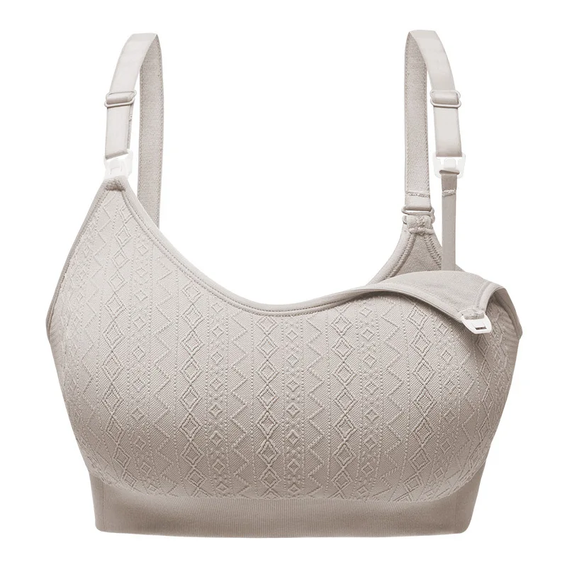 grey OkayMom E F G Cup бюстгальтер для беременных и кормящих беспроводной пижамы нижнее белье бюстгальтер для беременных женщин бюстгальтер для медсестры - Цвет: grey