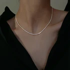 Металлическая цепочка-чокер Flashbuy для мужчин и женщин, ожерелье серебристого цвета из меди, минималистичное Ювелирное Украшение для подростков