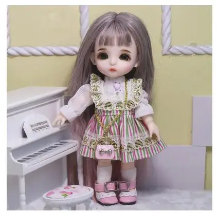

16cm Glass Eyes Blyth Doll Joint Body Fashion Girl Dolls Bjd Doll Full Set Jointed Doll Children Toys for Girl Birthday Gift