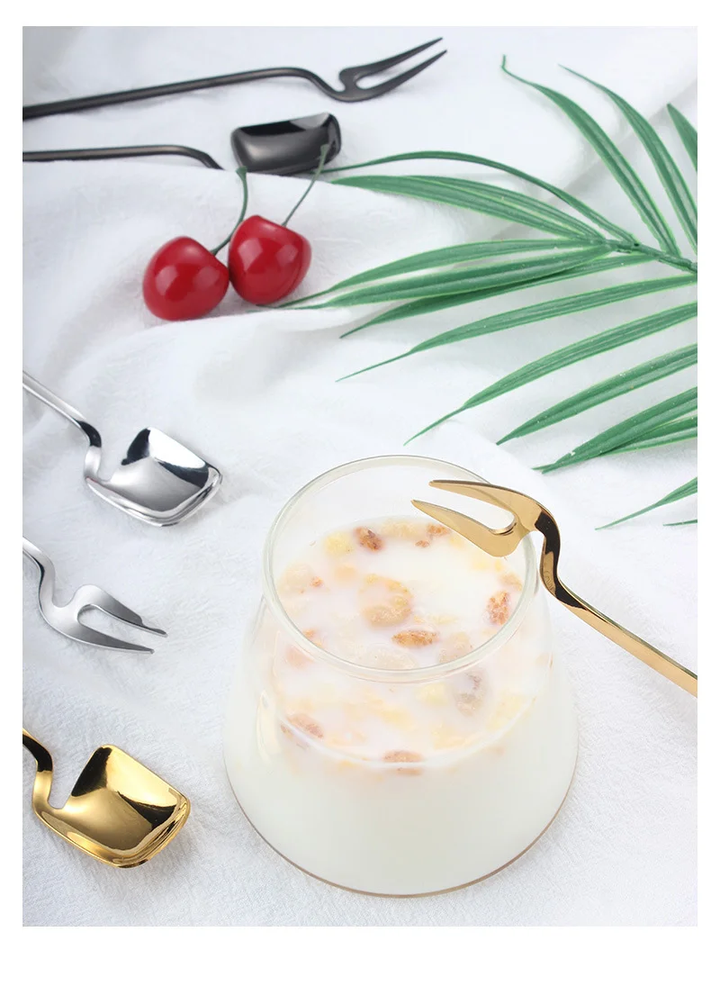 Нержавеющая сталь настенный Позолоченные Фрукты столовая ложка вилка несколько