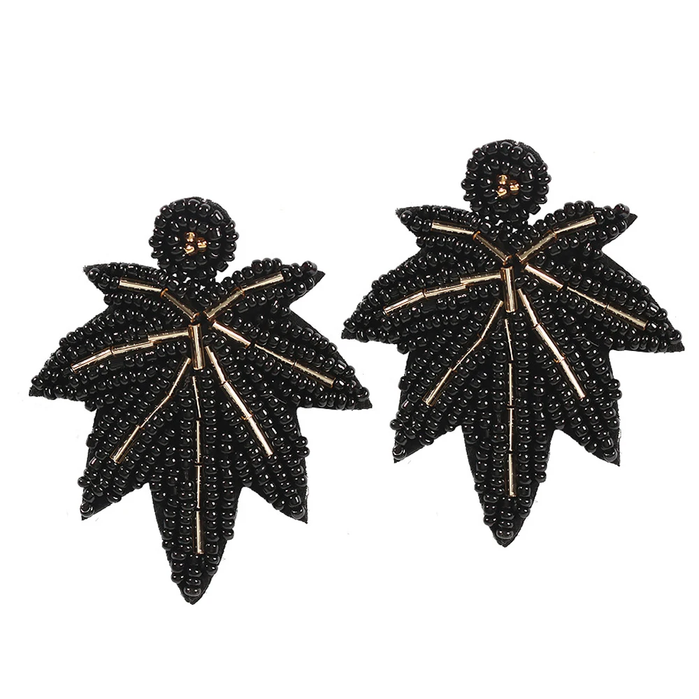 Богемные серьги капли с бусинами для женщин свадебные в форме листьев модные