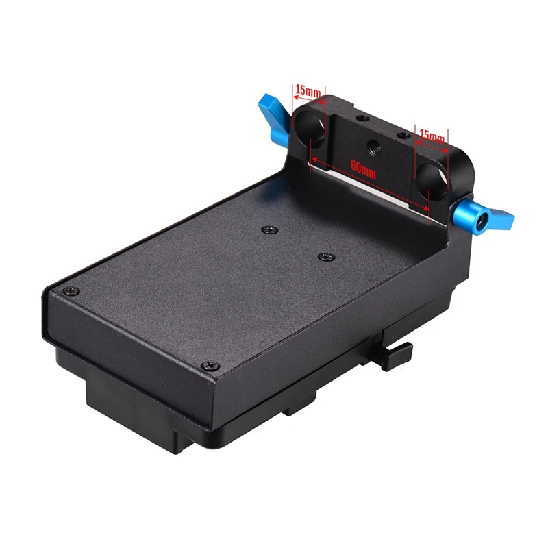 V Mount V-Lock Battery Plate Adapter with 15Mm Dual Hole Rod Clamp LP-E6 Dummy for BMCC BMPCC Canon 5D2/5D3/5D4/ | Электроника