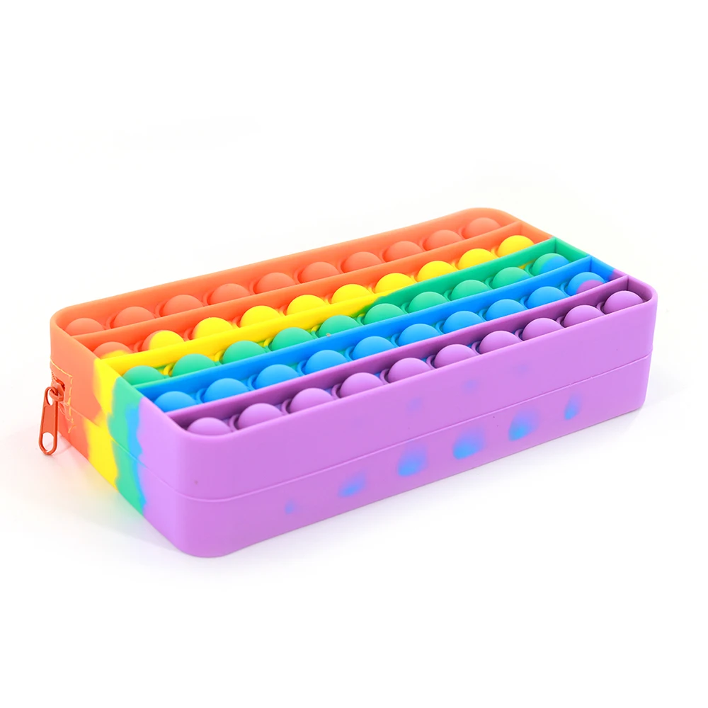 

Creative Silicone Decompression Bubble Pencil Case Push Bubble Pencil Bag Storage Bag For Children Learn Toys Art Stationery