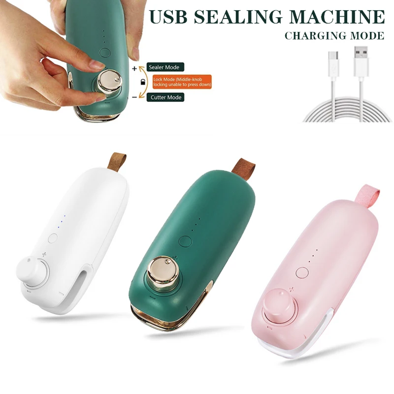 

USB Charging Sealing Machine Hand Pressure Portable Mini Heating Plastic Packaging Machine Handheld Vacuum Food Sealing Device