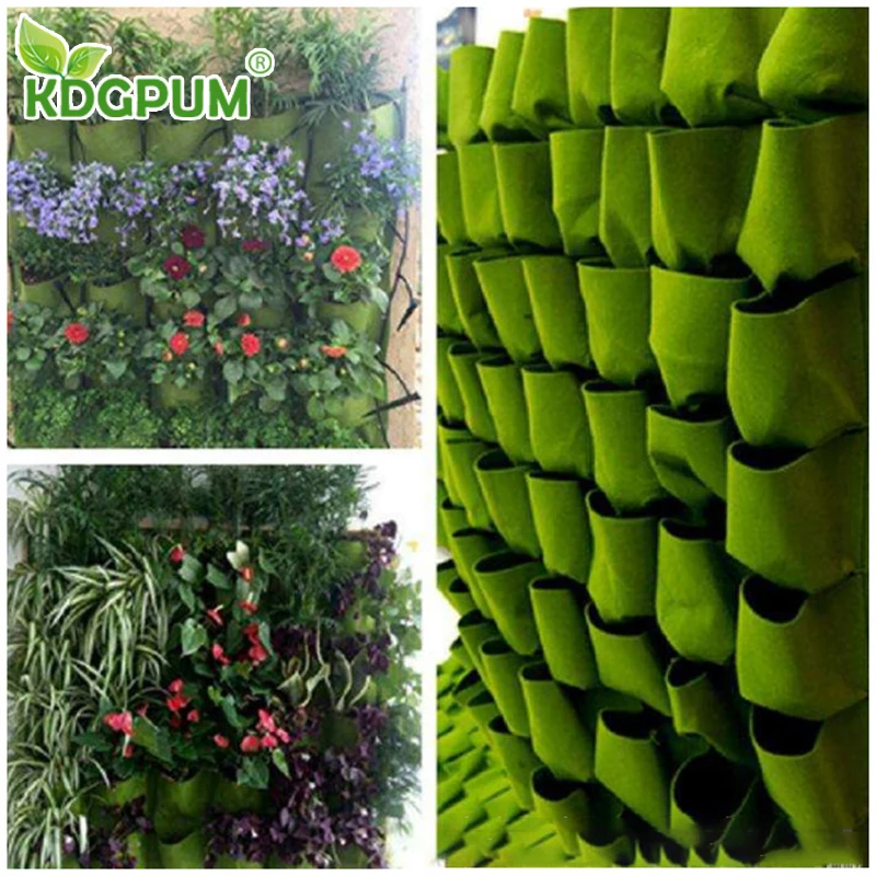 

Planting Bag Porous Design Wall-mounted Greening On The Wall Felt Planting Bag Growing Bag Flower Bag