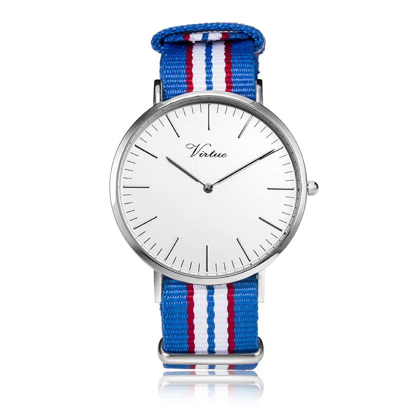 Простые студенческие часы мужские и женские Ультра тонкие нейлоновые с ремешком