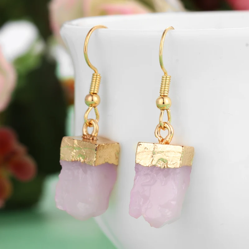 Женские серьги-подвески с натуральным камнем в богемном стиле | Украшения и