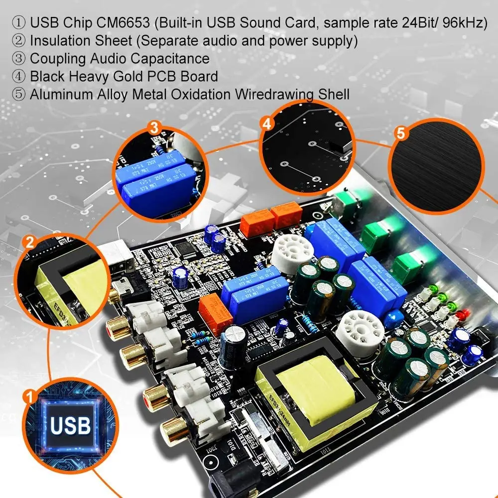 FX AUDIO TUBE 06 предусилитель домашняя звуковая трубка 6N3 вход PC USB AUX бас и тройная