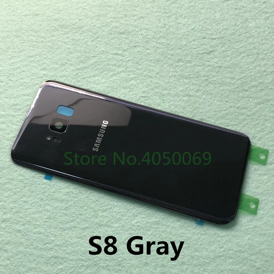 S8 gray Задняя стеклянная крышка Корпус Замена батарейного отсека+ рамка для камеры для samsung Galaxy S8 Plus S8+ G955 G955F G950 G950F - Цвет: S8 gray