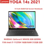 Ноутбук Lenovo YOGA 14s 2021 11 дюймов Intel i7-11370H 16 Гб ОЗУ 512 ГБ SSD MX450 14 дюймов OLED полный экран ноутбук 2,8 K 90 Гц офисный ПК