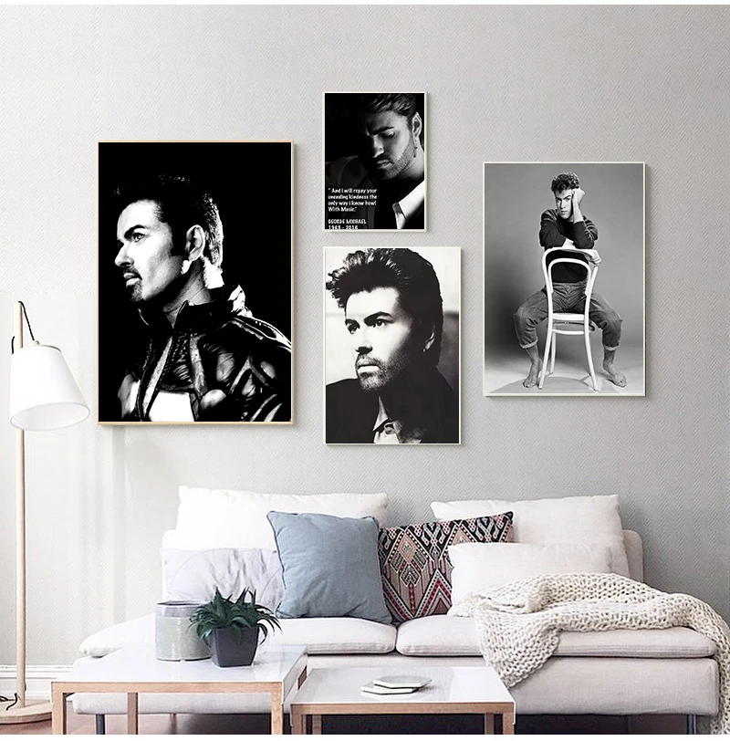 

Star Friend Gift George Michael poster Music Singer Prints Painting Art Canvas Wall Pictures For Living Room Home Decor