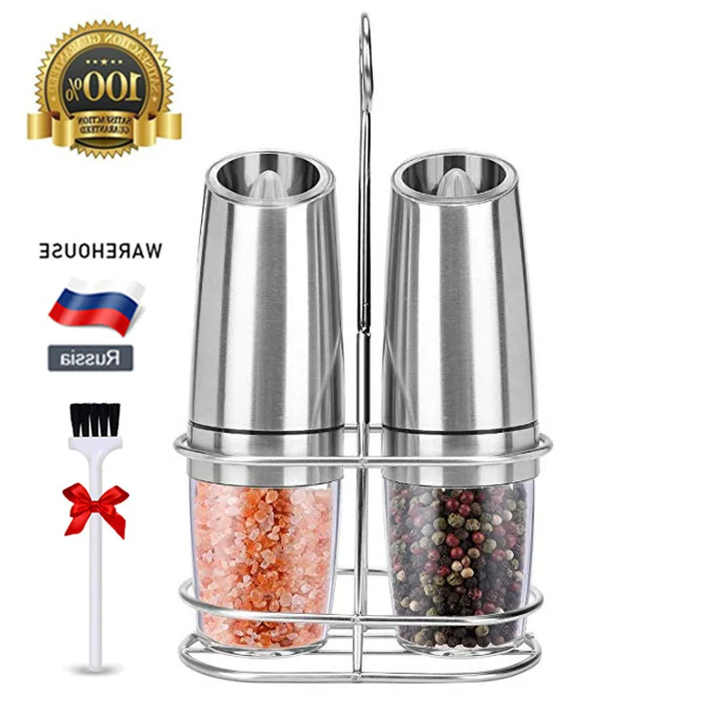 2 шт. электрическая мельница для перца гравитационная соли и набор с