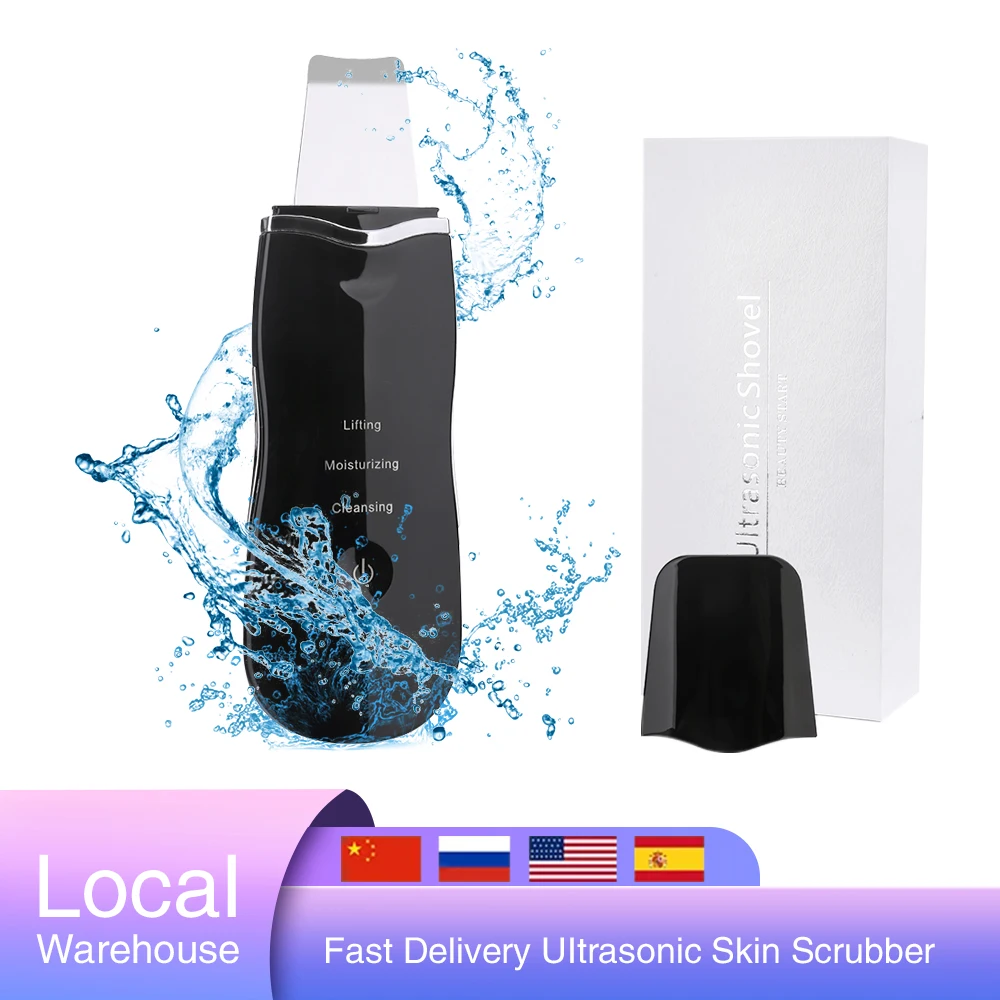 

Ultrasonic Skin Scrubber Vibrating Deep Cleaning Device Ion Acne Blackhead Remover Peeling Shovel Beauty Facial Massager