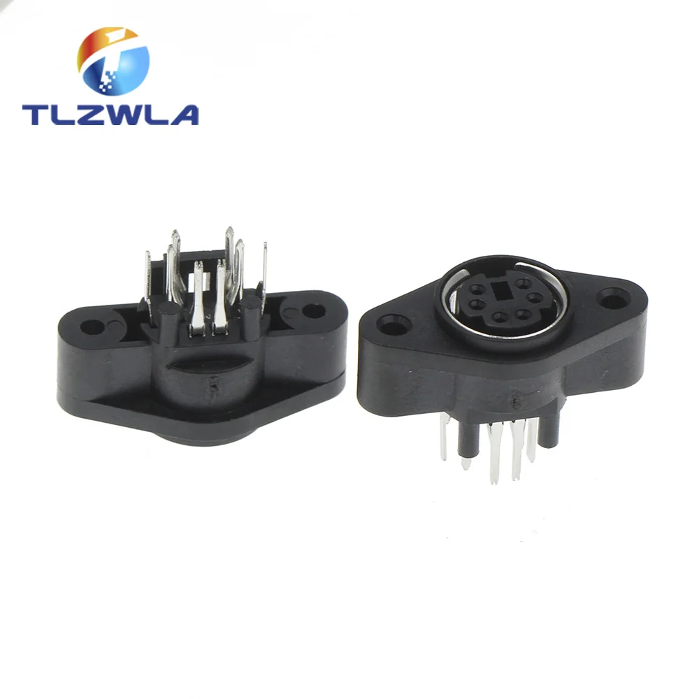 100PCS/Lot MDC/S Terminal Socket DIN Jack Connector Mini PS2 6Pin 6P with Fixed Hole Mouse Keyboard | Обустройство дома
