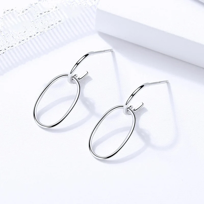 

FNJ 925 Silver Drop Earrings for Women Jewelry New Fine 100% Pure Original S925 Silver Sterling