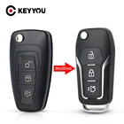 Автомобильный ключ KEYYOU, с 3 кнопками, для Ford Mondeo Focus Fiesta C Max S Max Galaxy Fob