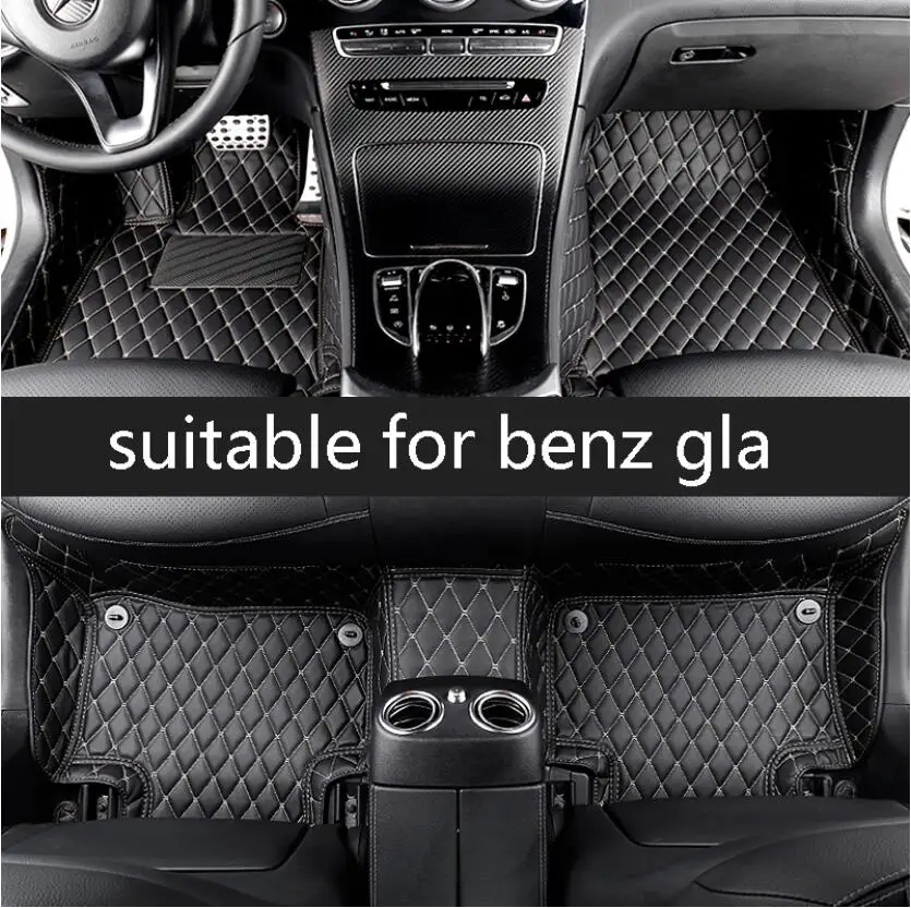 

Кожаный Автомобильный напольный коврик для mercedes benz gla GLA200 gla260 gla300 X156 2013 2014 2015 2016 2017 2018 2019 аксессуары