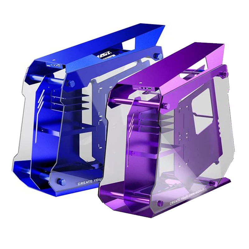 

Zeaginal Aluminum ATX Case,Water Cooled MOD Desktop Computer Gamer Cabinet PC Cabinet Tempered Glass Double-sided Through