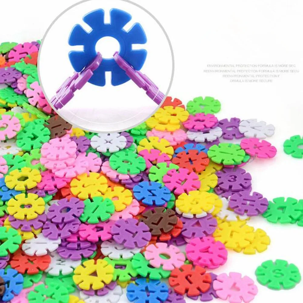 

100-1200 Pcs 3D Puzzle Jigsaw Plastic Snowflake Building Building Model Puzzle Educational Intelligence Toys For Kids gift