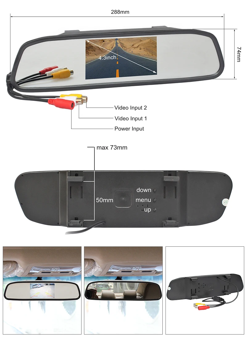 DIYKIT 4," TFT lcd цветной монитор Авто зеркало заднего вида автомобиля резервная DVD Камера торговля