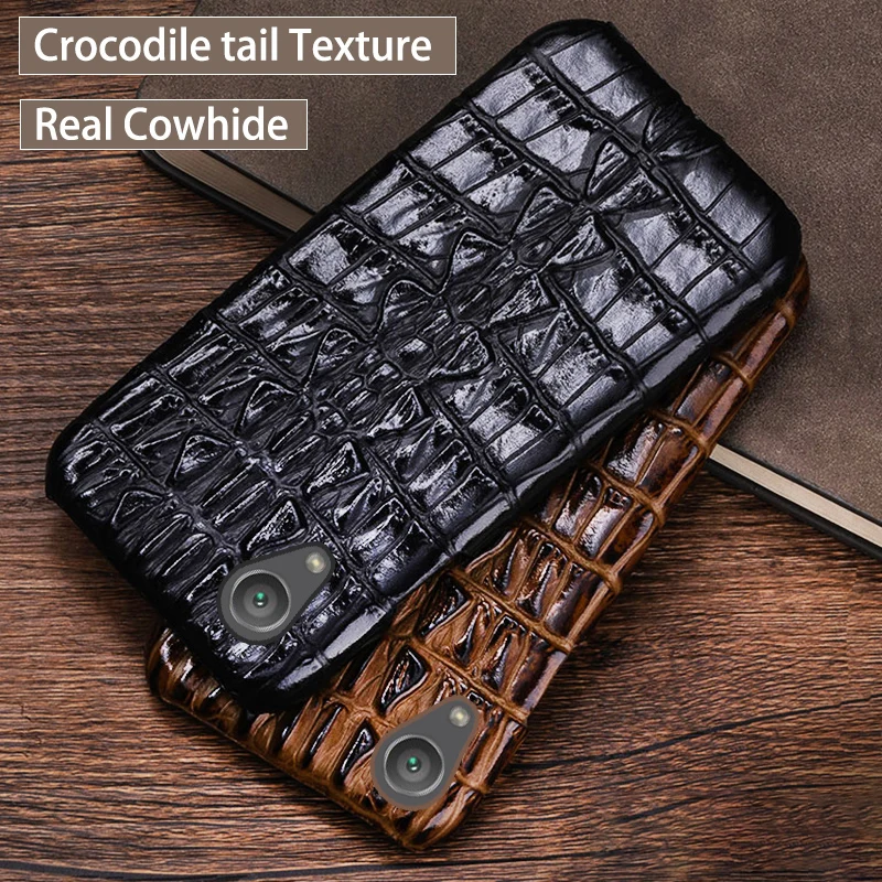 Чехол из натуральной кожи с крокодиловым хвостом для Sony Xperia X Z Z2 Z3 Z4 Z5 XZ2 XZ4 Compact XA XA1
