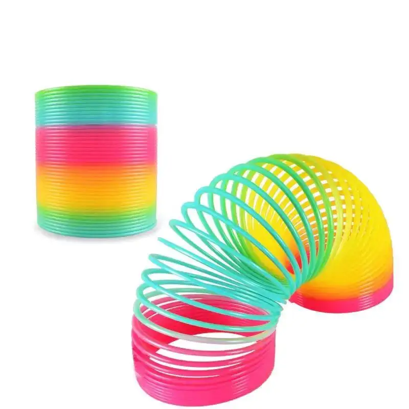 Радужная пружинная игрушка Пластиковая Складная катушка спортивные игры