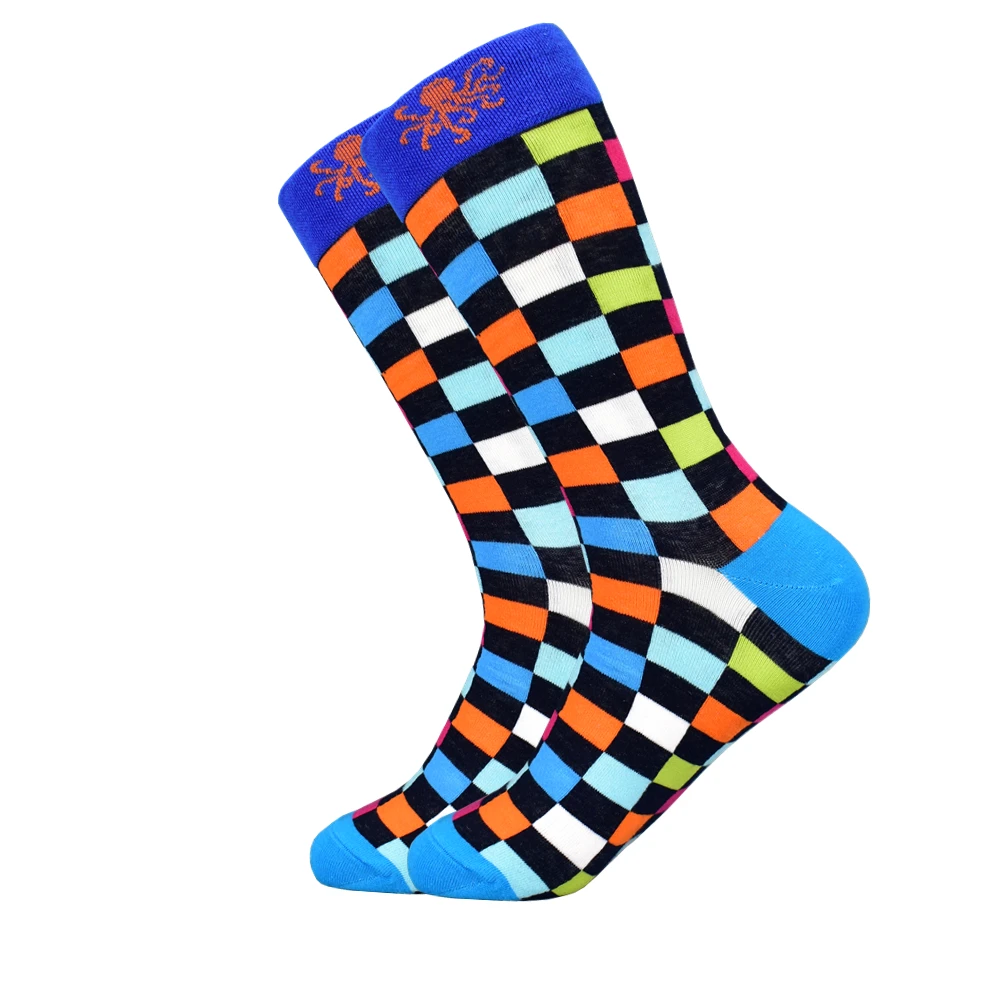 Calcetines Hombre Новые Стандартные мужские носки популярные мужские хлопчатобумажные носки, цветные носки.(5 пара/лот) без коробки