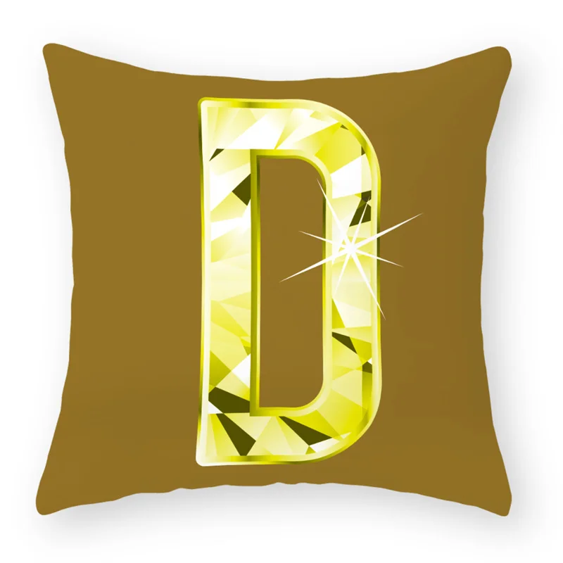 

Fashion Hot Stamping Glitter Letter Peach Skin Pillowcase Office Sofa Cushion Cushion Wholesale