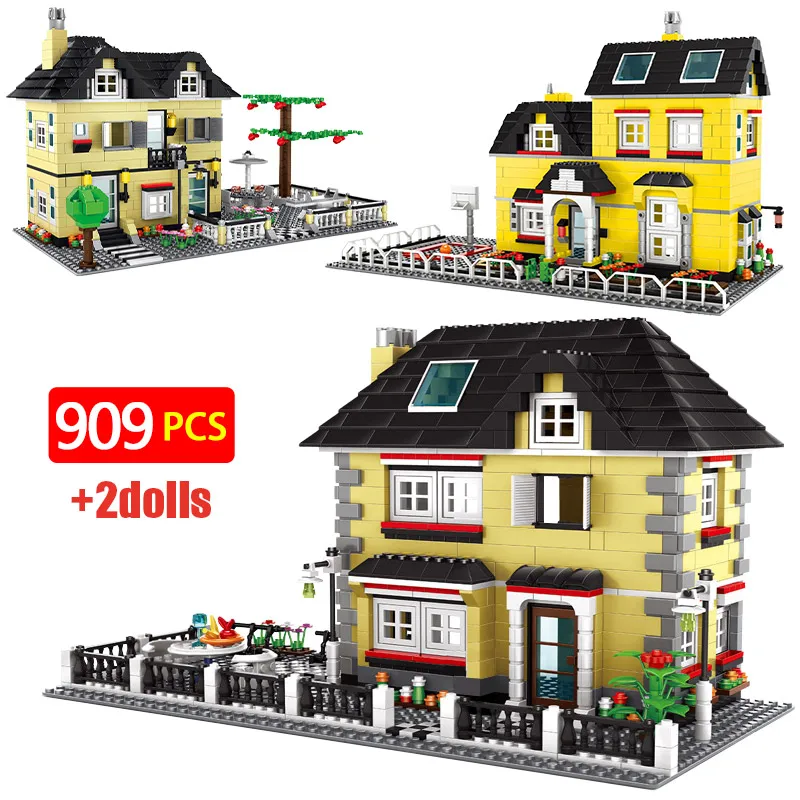 

Architecture City Street View Flowers House Garden Villa Building Blocks Friends MOC Castle Figures Bricks Toys For Kids Gifts