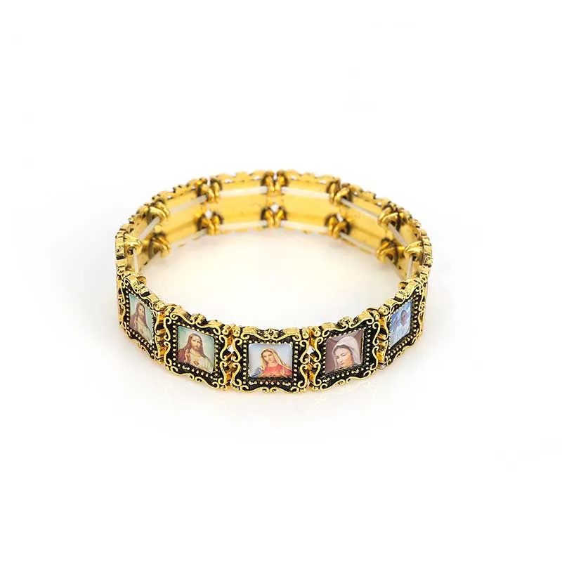 Католический крест браслет католическая Мэри сочувствие икона из бисера четки