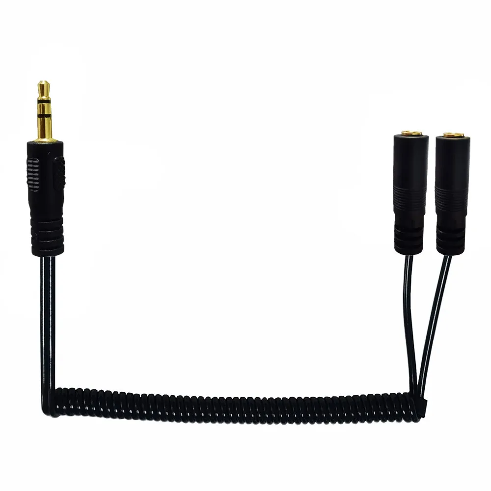 Спиральный аудиокабель спиральный 3 5 мм аудио стерео Y-разветвитель кабель для