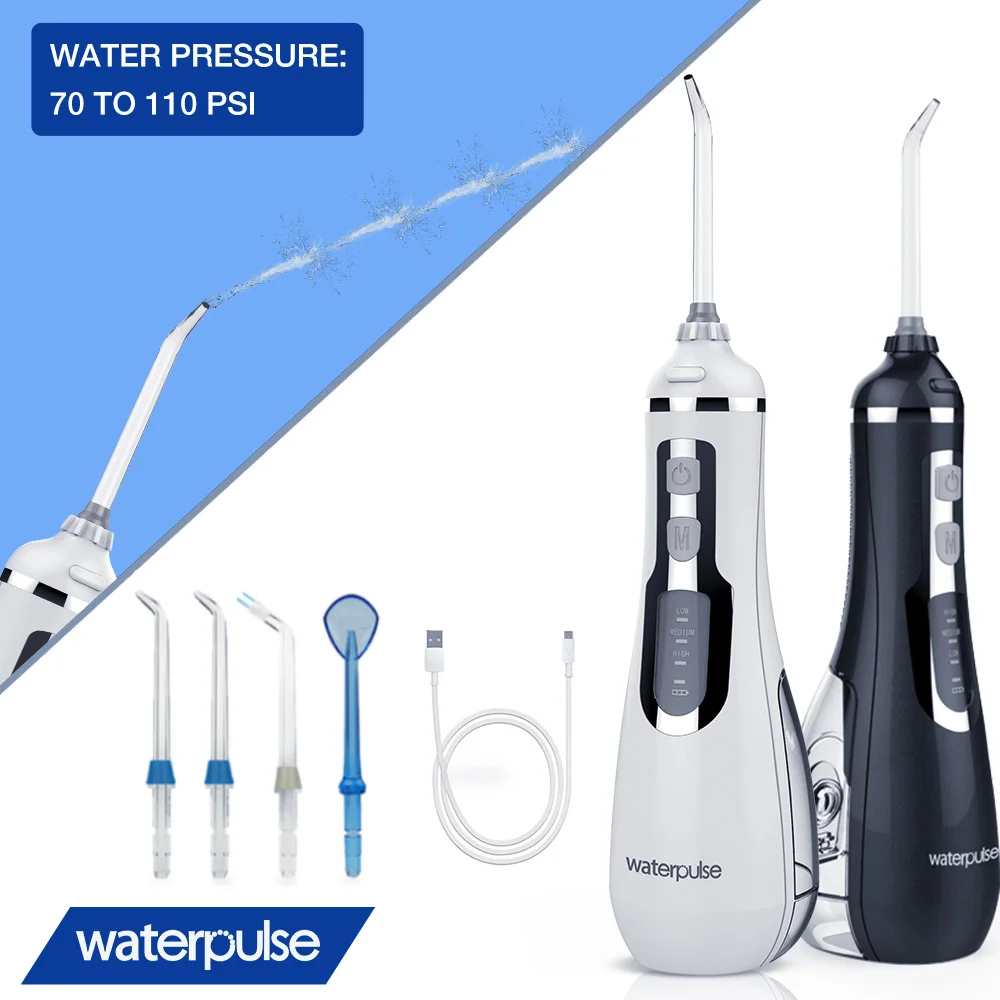 Waterpulse V500 Портативный Ирригатор для полости рта USB Перезаряжаемые беспроводные