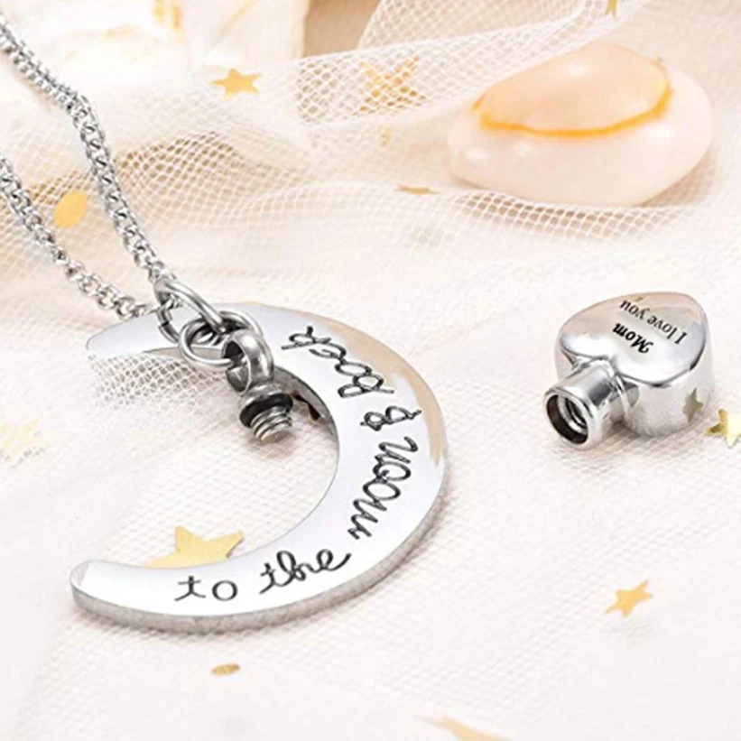 Очаровательная бижутерия I Love You to the Moon and Back Urn ожерелье для праха памятный кулон