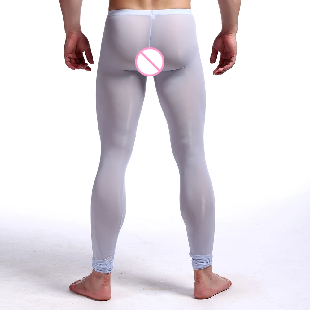 Мужские тонкие Однотонные эластичные облегающие леггинсы для фитнеса