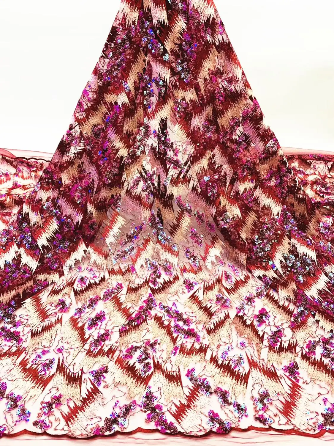 

nigerian French Tulle Mesh Lace Fabric 2020 Lace with sequence african tulle Lace Fabric For Nigeria Bridal Lace