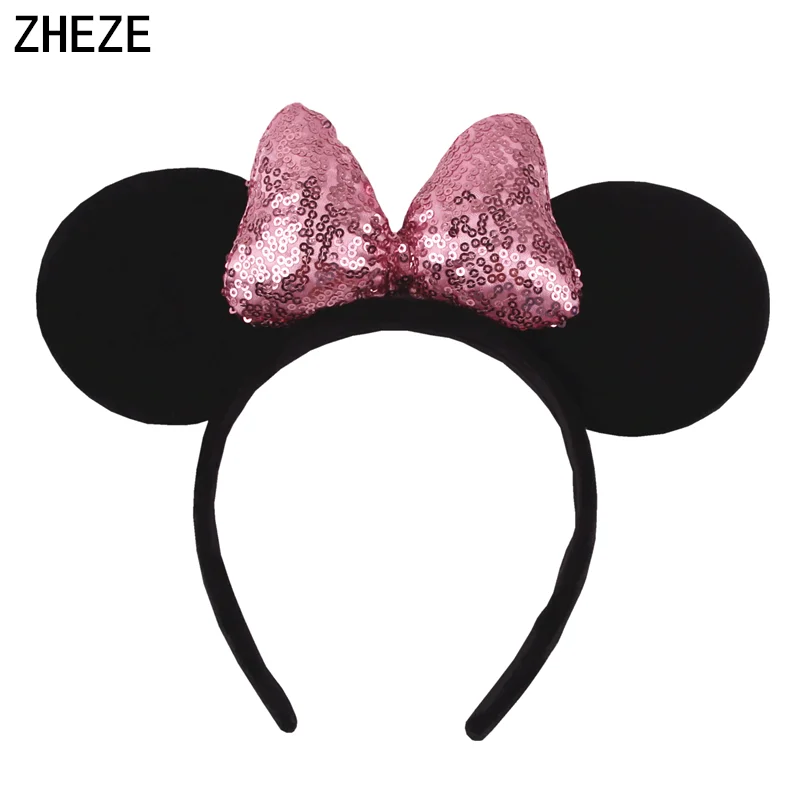 

2021 NEW Trendy DIY Hair Accessories Classic 5'' Dot Bow Kids Hairband Wholesale High Quality Mouse Ears Headband For Children