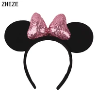 2021 NEW Trendy DIY Hair Accessories Classic 5 Dot Bow Kids Hairband Wholesale High Quality Mouse Ears Headband For Children
