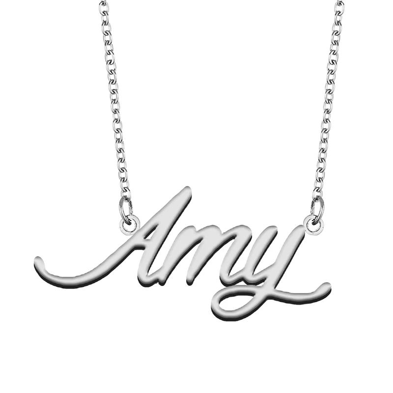 Amy Custom Name Necklace Customized Pendant Choker Personalized Jewelry Gift for Women Girls Friend Christmas Present
