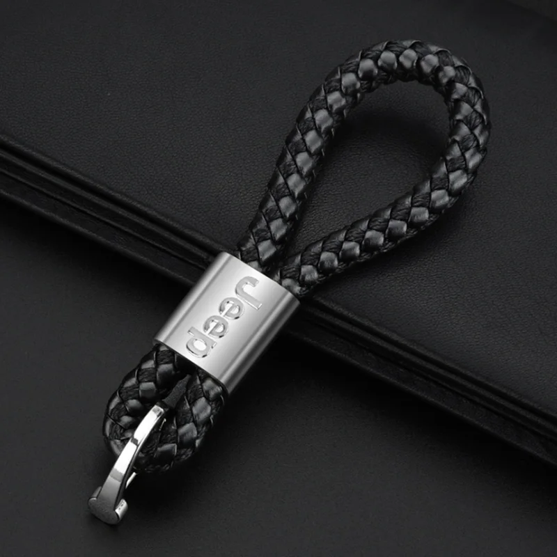 Стайлинг автомобиля 3D металлический Плетеный веревочный брелок для ключей Jeep Grand