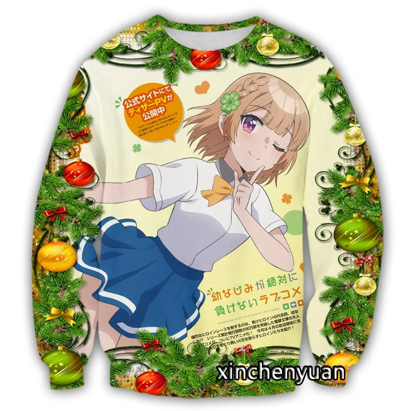 Новый мужской/Женский свитшот phechion с 3D принтом аниме осанашими ga Zettai ni Makenai любовь комедия Рождество Повседневная Толстовка D30