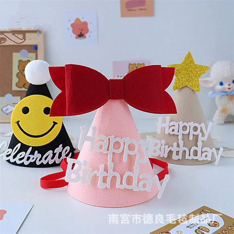 

Diy felt birthday hat for children's birthday party crown decorative hat for children's first birthday hat fedora